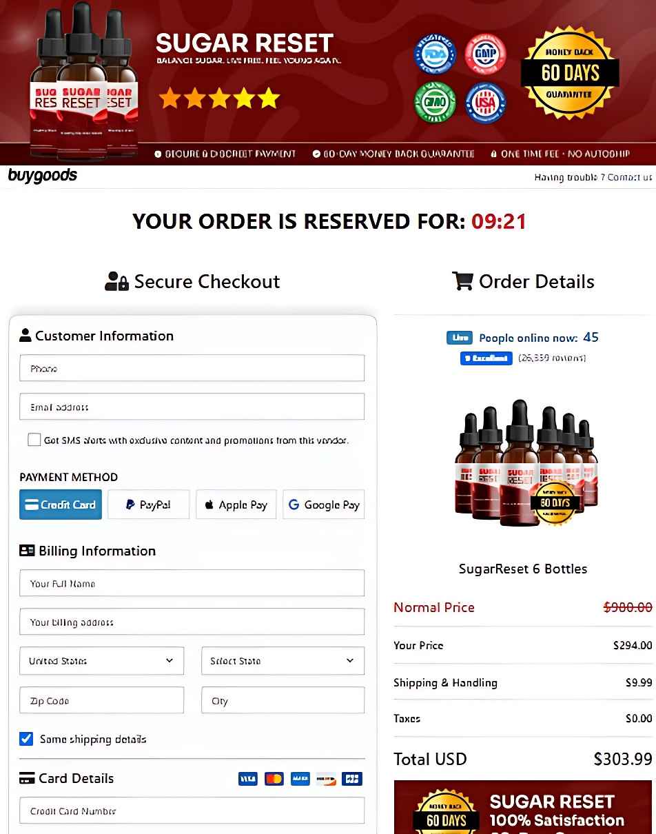 Sugar Reset - Secure Checkout Page